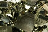 Gleaming Striated Cubic Pyrite Cluster - Peru #372788-2